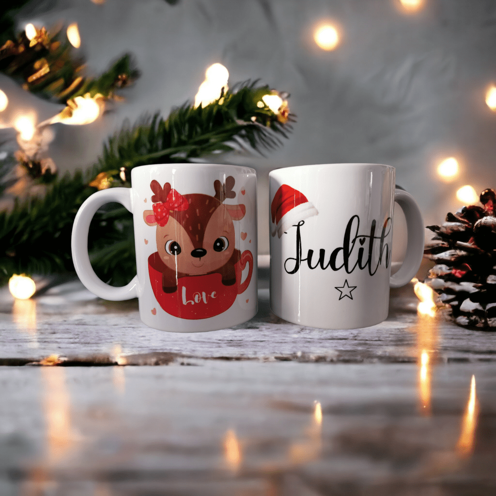 Mug Joyeux Noël - Renne de Noël - Cadeau Noël