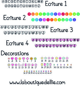 choix ecriture et deco bracelet
